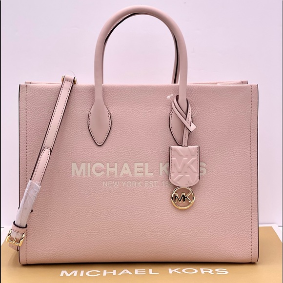 Michael Kors MK Mirella Medium Pebbled Leather Tote Bag - Picture 2 of 12